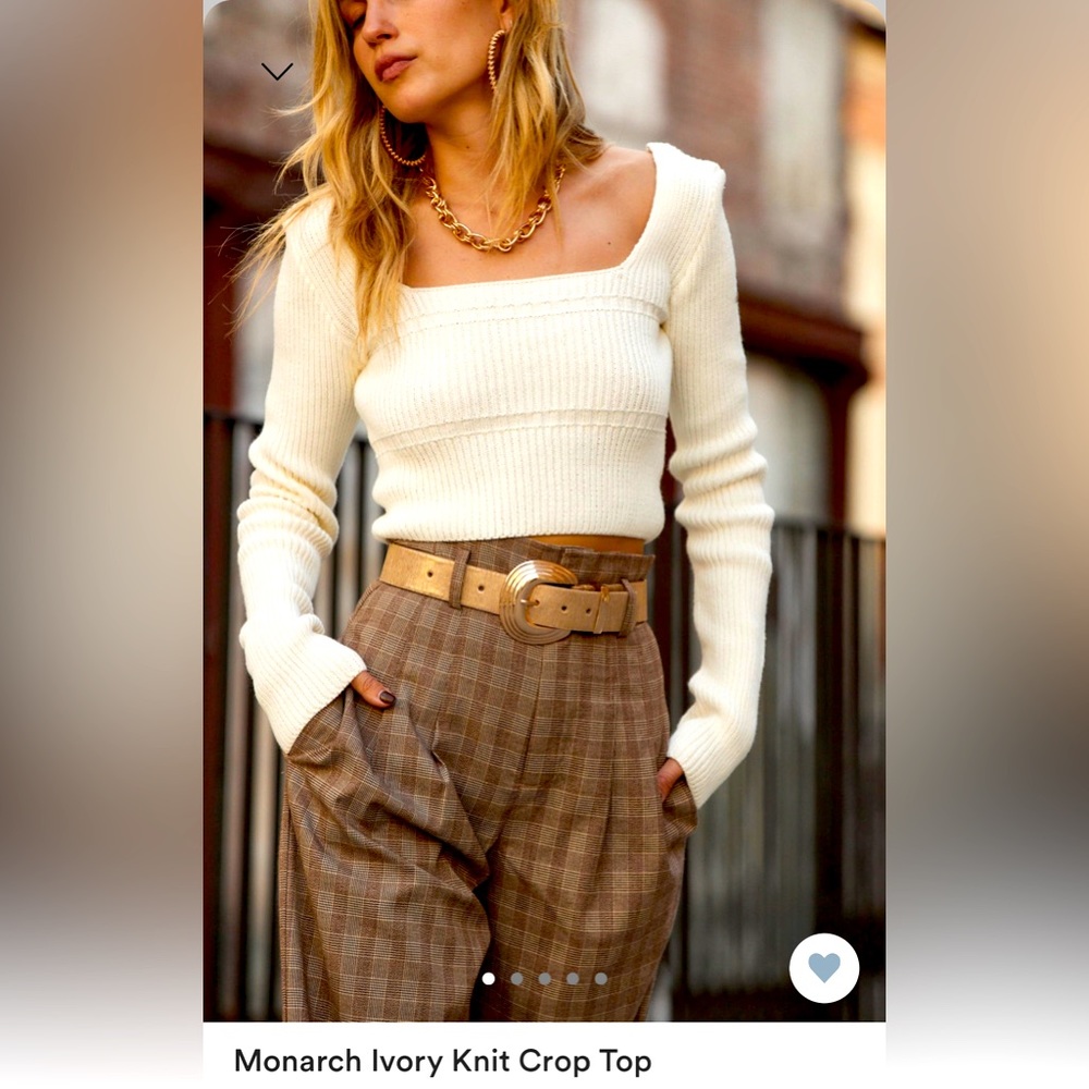 Monarch Ivory Knit Crop Top